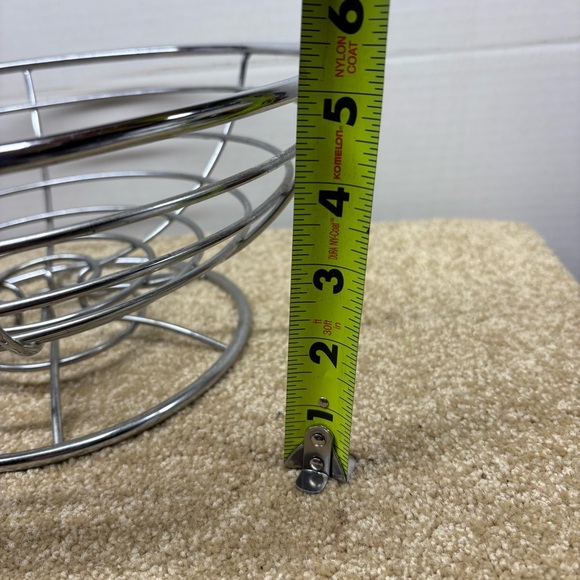 Contemporary Heavy Chrome 12” Wire Fruit Bread Vegetable Kitchen Basket Decor - Picture 5 of 5